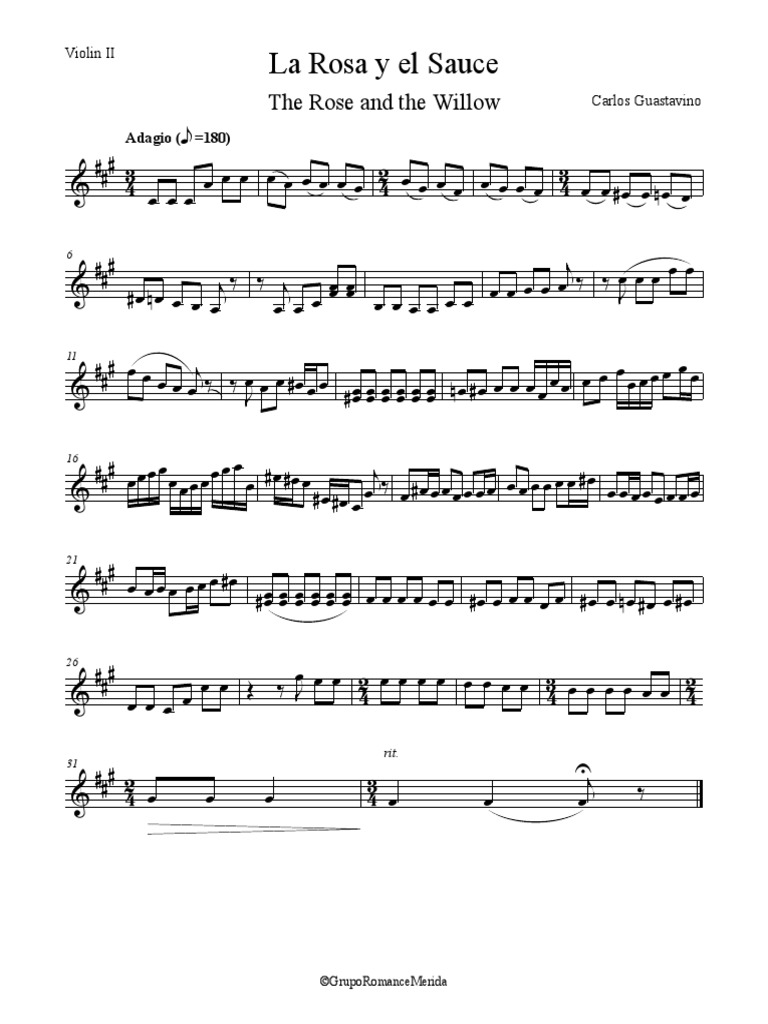 La Rosa y El Sauce Violin II PDF