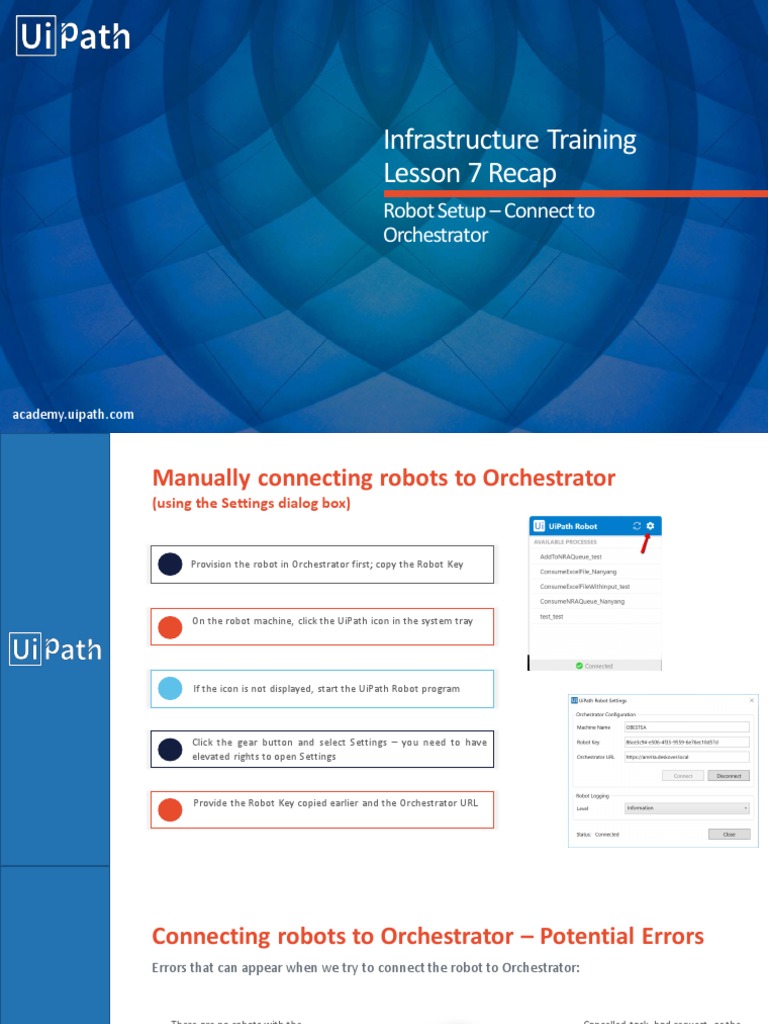 uipath connect robot to orchestrator
