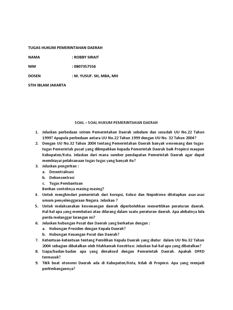 Hukum Pemerintahan Daerah