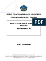 Modul Pelatihan Berbasis Kompetensi Sub-Bidang Menjahit Pakaian Menetapkan Teknik Pembuatan Pakaian TBS - MP PDF