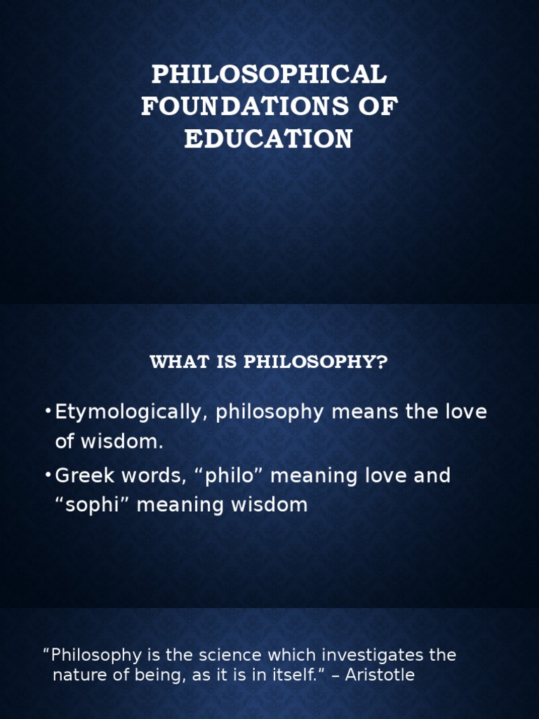 Foundation of Education (Philosophy) PDF