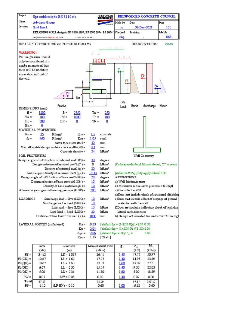 Rcc62 Retaining Wall Civil Engineering Structural Engineering