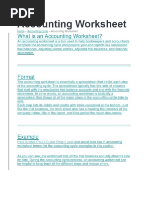 Accounting Worksheet