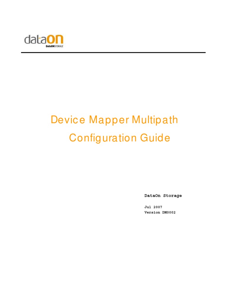 Device Mapper Multipath Configuration Guide: Dataon Storage | PDF ...