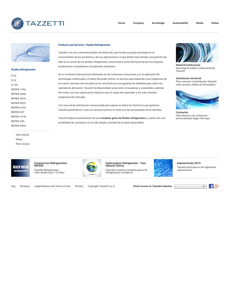 TAZZETTI - Fluidos Refrigerantes | PDF