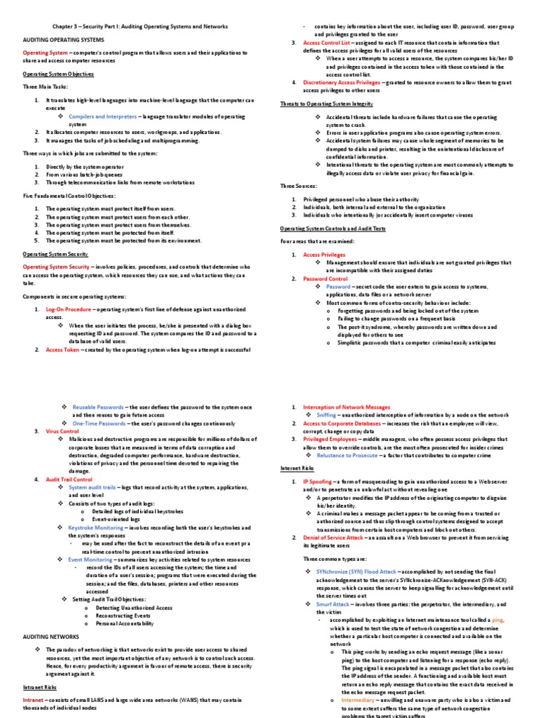 Security Part I Auditing Operating Systems And Networks Pdf