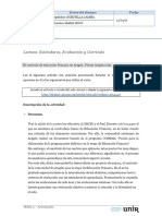 Lectura Estándares, Evaluación y Currículo