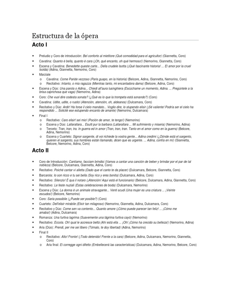 Estructura de La Ópera | PDF