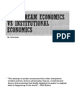 Mainstream Economics Vs Institutional Economics