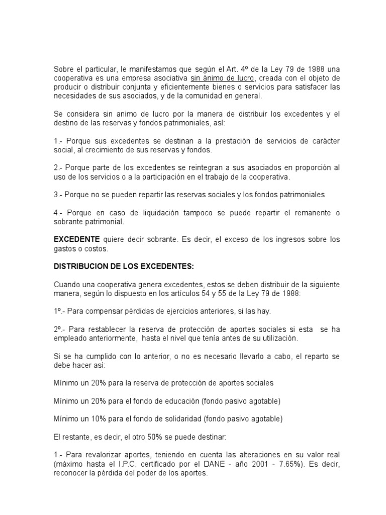 Distribución de Excedentes en Cooperativas | PDF | Finanzas y dinero