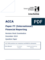 Acca f7 Int Revision Mock Questions - Version 2 Final 7th Nov