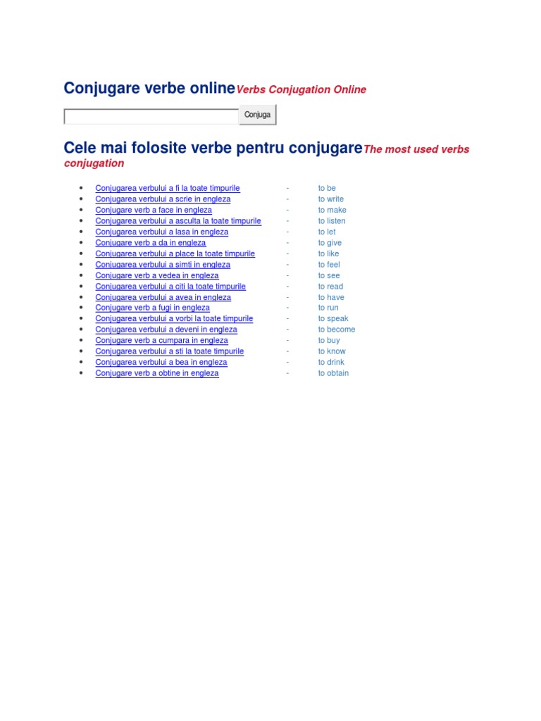 02 Conjugarea Verbelor | PDF