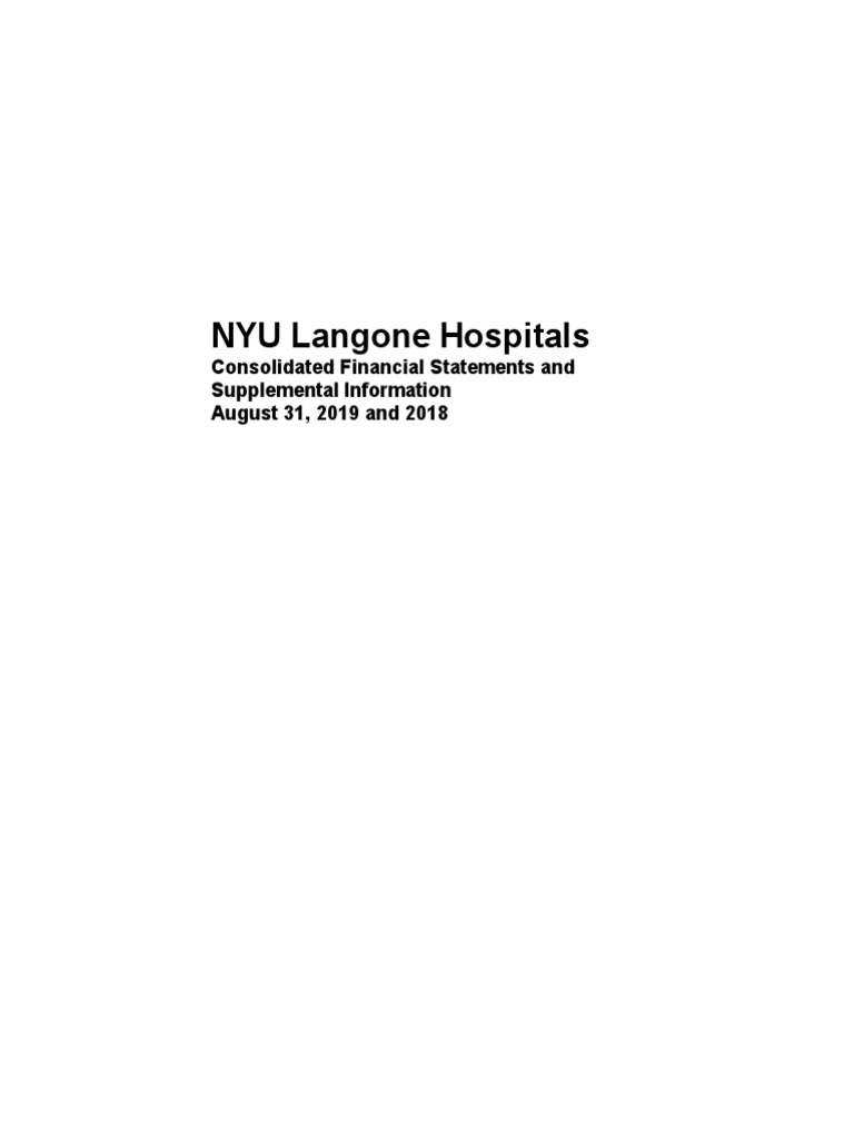 NYU Langone 2019 Audited Financial Statements PDF