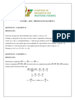 Resolução Prova Da 1 Fase - OMIF 2019 PDF