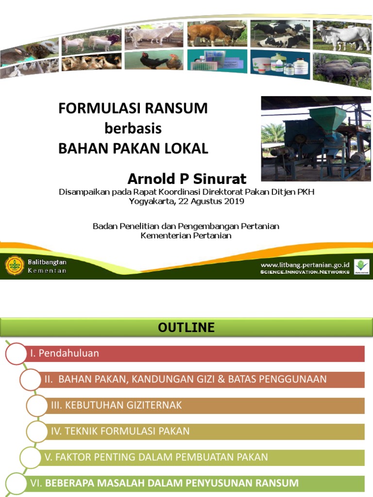 FORMULASI RANSUM. Bahan Pakan Lokal | PDF