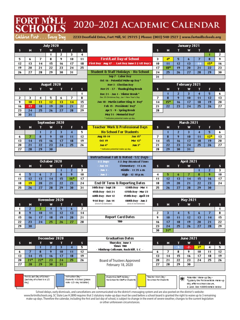 2020-2021 FMSD Calendar | PDF | Schools | Festival