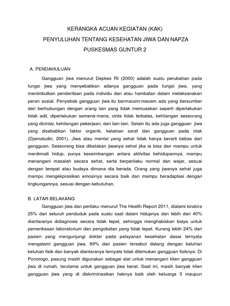 Kak Jiwa Penyuluhan Keswa Napza