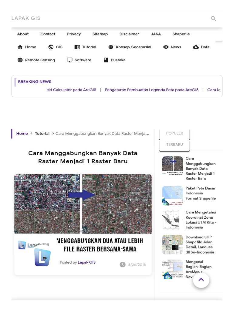 Cara Menggabungkan Banyak Data Raster Menjadi 1 Raster Baru - Lapak GIS ...