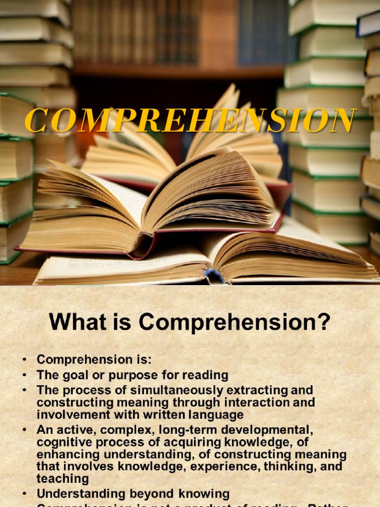 Understanding Reading Comprehension | PDF | Reading Comprehension ...