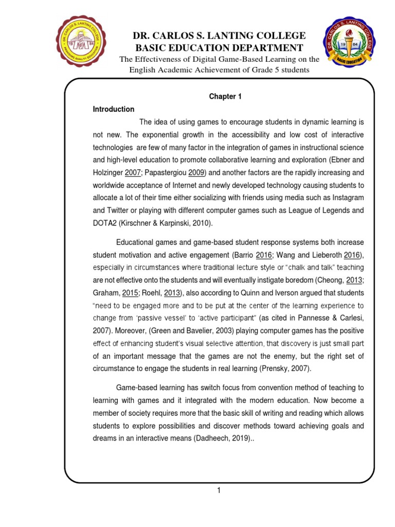 Digital Game-Based Learning in Grade 5 English | PDF