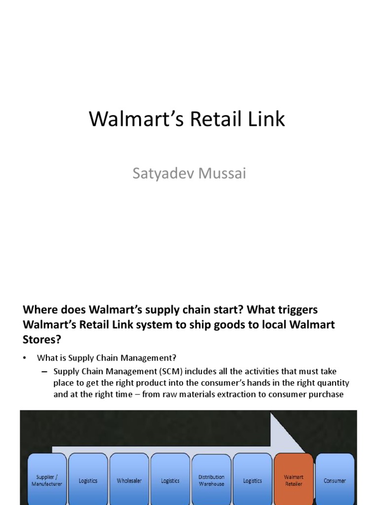 Walmart’s Retail Link Walmart Retail