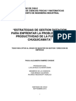 Estrategias de Gestión Dotación para Enfrentar La Problemática de Productividad de La Fundición Chuquicamata PDF