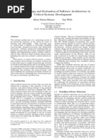 Dynamic Design and Evaluation of Software Architecture in Critical Systems Development