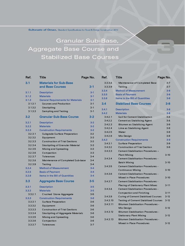 Specifications for Construction of Road Base Materials PDF