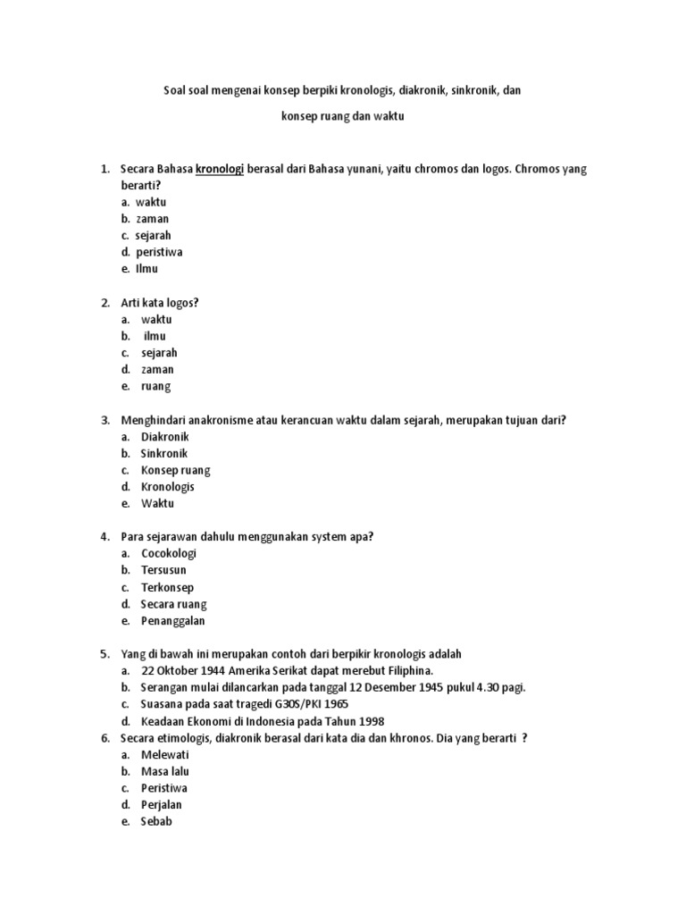 Soal Soal Tugas Sejarah Kelompok 1