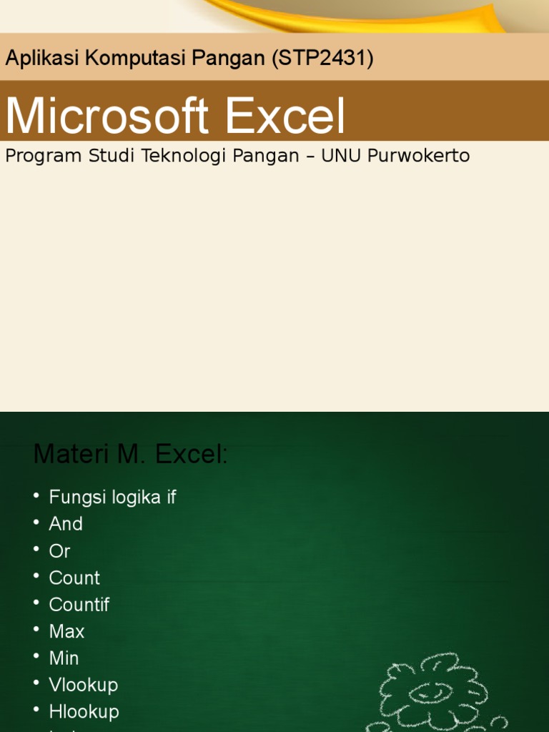 Panduan Fungsi Excel untuk Pangan | PDF