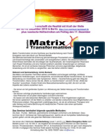 Einladung Matrix Transformation 1+2 Seminarbeschreibung in Berlin Vom 17