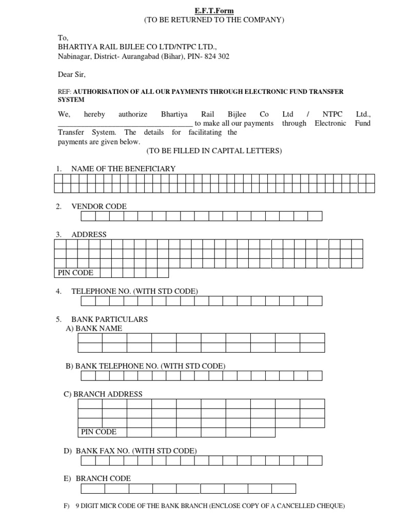 Eft Format | PDF