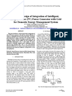 Optimal Design of Integration of Intelligent, Adaptive Solar (PV) Power Generator With Grid For Domestic Energy Management System