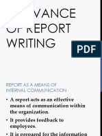 relevance of report