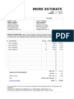 Work Estimate Template in Excel