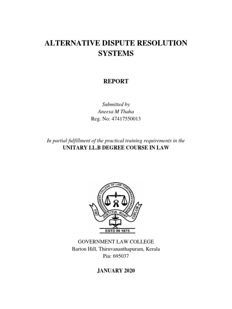 Alternative Dispute Resolution Systems | PDF