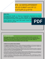 THEME N°3 DEVELOPPEMENT DURABLE ET COP22