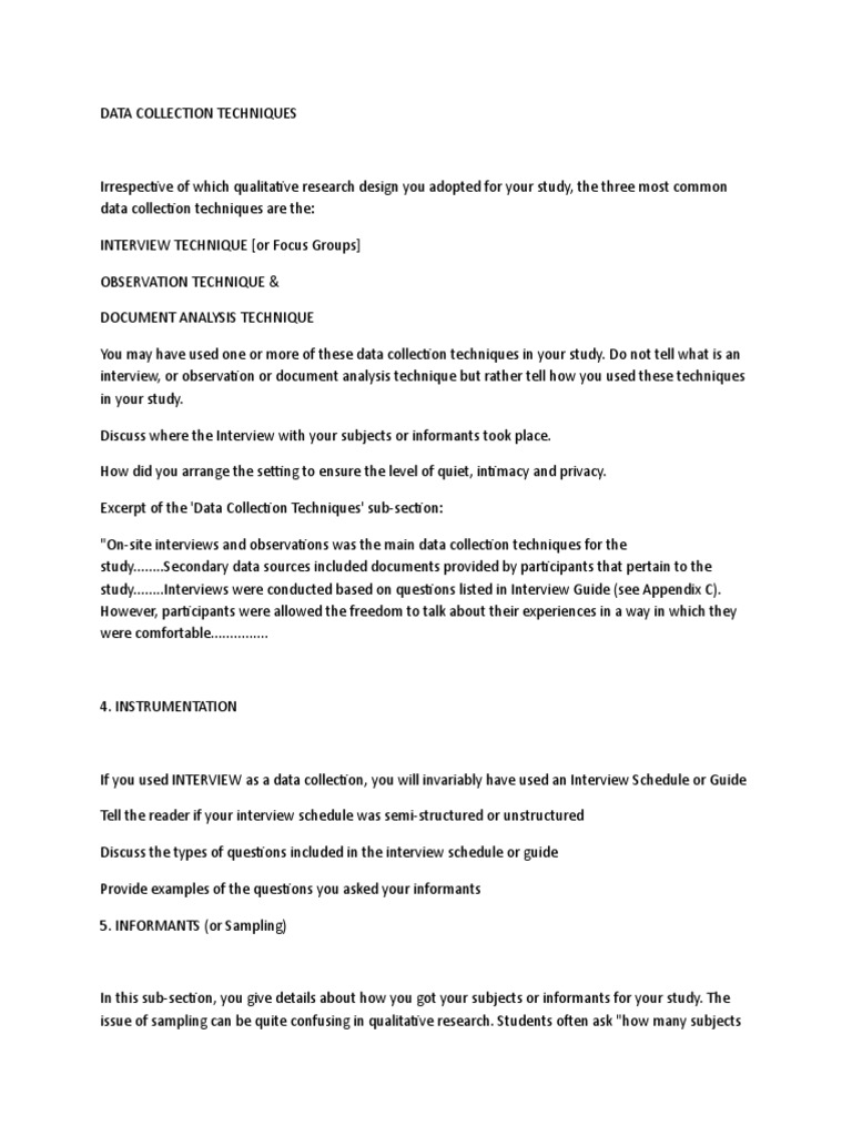 Data Collection Techniques in Research | PDF