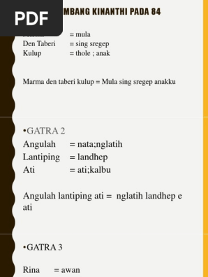 Tembang Kinanthi Pada 84 Pdf