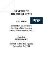 1951 34 Years of The Soviet State Beria Marshal Malinovsky PDF