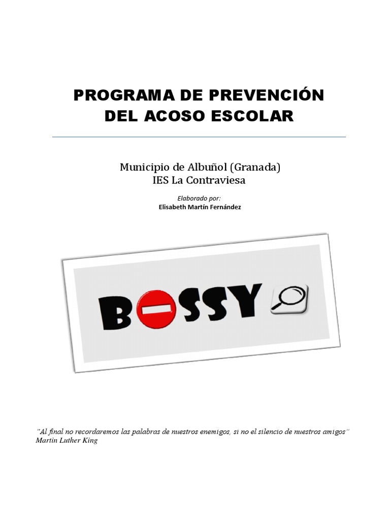 Programa de Prevención del Acoso Escolar | PDF