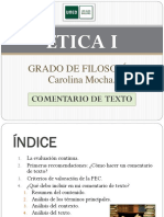 ETICA I. Como Hacer Un Comentario de Texto