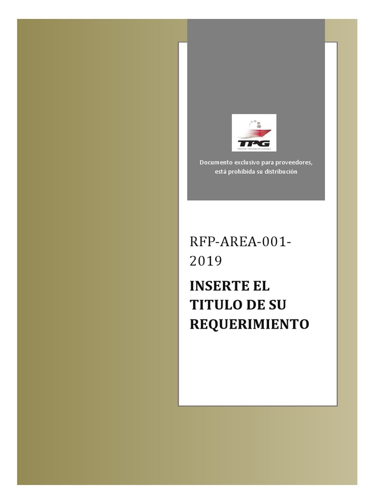 Formato Instructivo para La Elaboracion de Un RFP | PDF