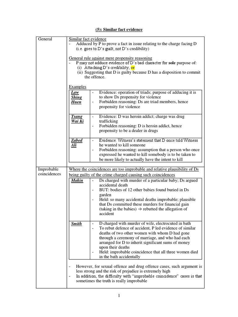 2b Similar Fact Evidence | PDF