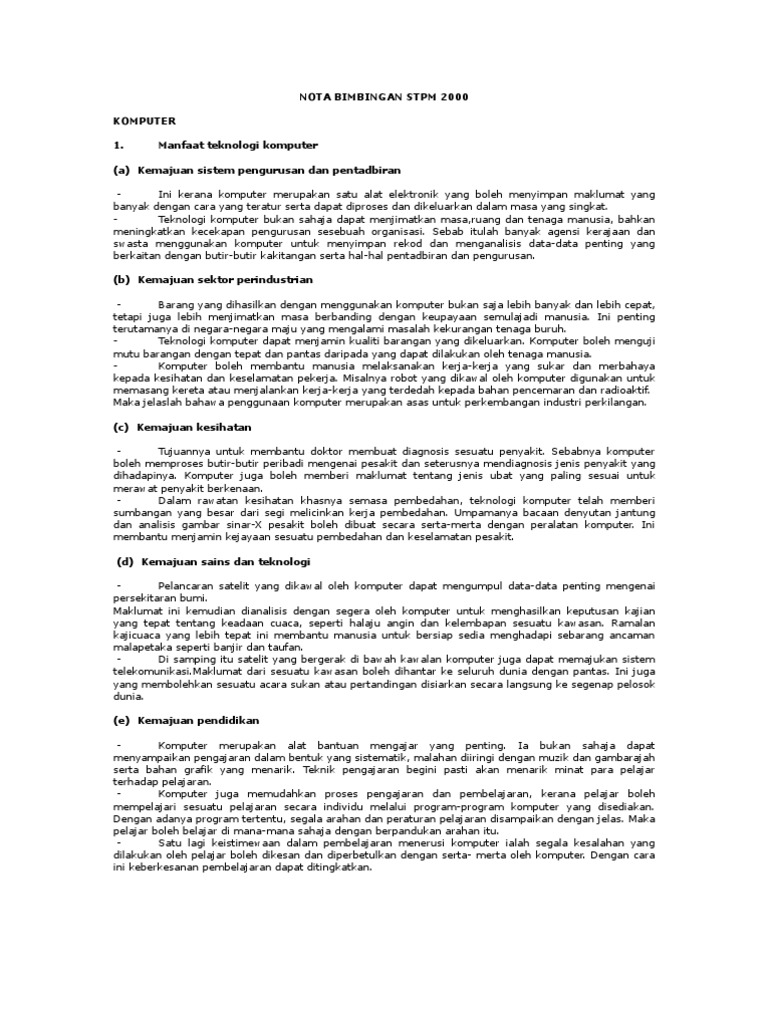 Nota Bimbingan Stpm 2000 Pdf