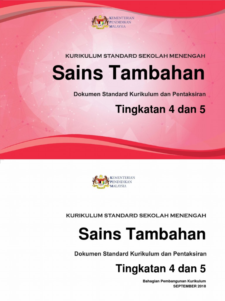 Dskp Kssm Sains Tambahan T4 Dan T5 Min Pdf Pdf