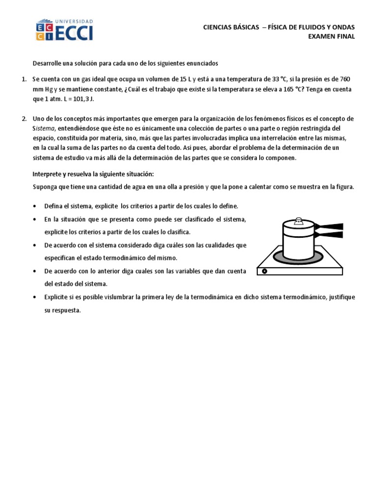 Examen Final: Física de Fluidos y Ondas | PDF