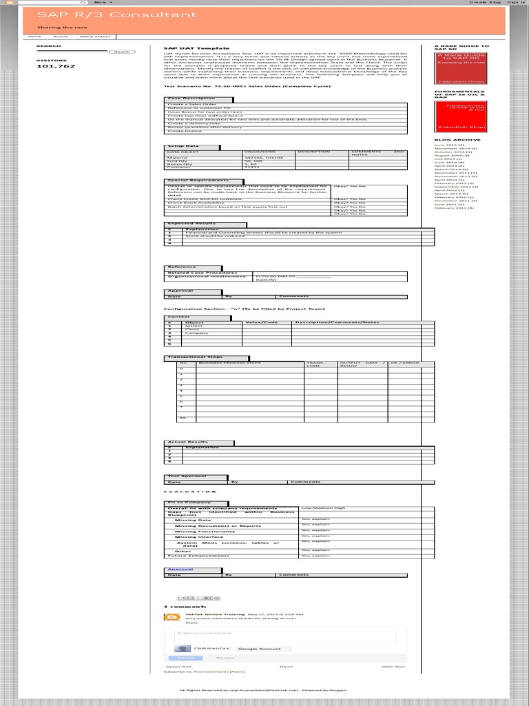 UAT Template PDF