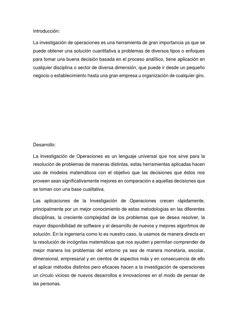 Aplicaciones de La Investigacion de Operaciones | PDF