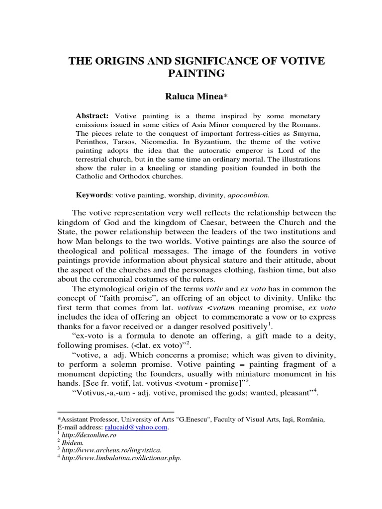 The Origins and Significance of Votive Painting PDF